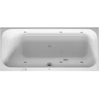 Duravit Baignoire balnéo Happy D.2, version à encastrer, simple dos à gauche, bâti-support, garniture de vidage et de trop-plein, système Jet, 1700x750mm, 760312000JS1000, 760312000JS1000
