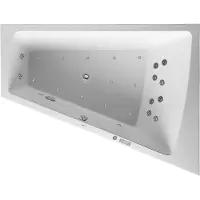 Duravit Paiova Bain à remous, à encastrer, simple dos à droite, bâti-support, garniture de vidage et de trop-plein chromée, Combi-Système E, 1800x1400mm, 760217000CE1000, 760217000CE1000