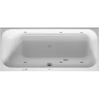 Duravit Baignoire balnéo Happy D.2, version à encastrer, simple dos à gauche, bâti-support, garniture de vidage et de trop-plein, système Jet, 1600x700mm, 760308000JS1000, 760308000JS1000