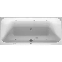 Duravit Baignoire balnéo Happy D.2, version à encastrer, 2 pentes de dos, bâti-support, garniture de vidage et de trop-plein, système Jet, 1800x800mm, 760314000JS1000, 760314000JS1000