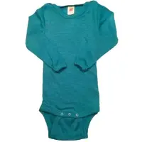 Engel Baby Bodysuit Long Sleeve with Press Studs on Shoulder Intimo lana merinos Bambini (74/80, turchese)