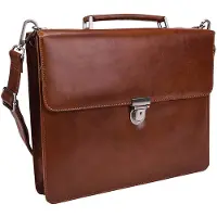 Leonhard heyden Cambridge Valigetta Vera Pelle 38 cm Vano porta PC marrone