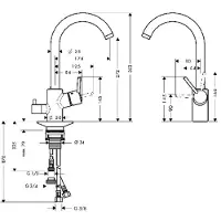 Hansgrohe Talis S² Variarc Mitigeur monocommande de cuisine 270, robinet d'arrêt, 1 jet, chromé, 14875000, 14875000