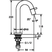 Hansa HANSANOVA Style Mitigeur de lavabo, saillie 94 mm, 5093810184, 5093810184