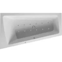 Duravit Paiova Bain à remous, à encastrer, simple dos à gauche, bâti-support, vidage et trop-plein chromés, Air-System, 1700x1000mm, 760212000AS0000, 760212000AS0000