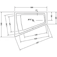 Duravit Paiova Bain à remous, à encastrer, simple dos à gauche, bâti-support, vidage et trop-plein chromés, Air-System, 1800x1400mm, 760216000AS0000, 760216000AS0000
