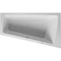 Duravit Paiova Bain à remous, à encastrer, simple dos à droite, bâti-support, garniture de vidage et de trop-plein chrome, Air-System, 1700x1000mm, 760213000AS0000, 760213000AS0000