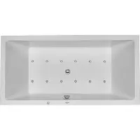 Duravit Starck Bains à remous, version à encastrer, double dos inclinés, bâti-support, garniture de vidage et de trop-plein chrome, Combi-Système P, 1800x900mm, 760052000CP1000, 760052000CP1000