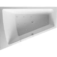 Duravit Paiova Bain à remous, à encastrer, simple dos à gauche, bâti-support, vidage et trop-plein chromés, système Combi E, 1700x1300mm, 760214000CE1000, 760214000CE1000