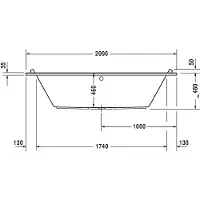 Duravit Starck Bains à remous, version à encastrer, double dos inclinés, bâti-support, garniture de vidage et de trop-plein chrome, Air-System, 2000x1000mm, 760341000AS0000, 760341000AS0000