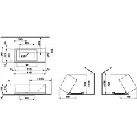 Laufen Kartell Baignoire en fonte minérale en pose libre 1700x860x540mm, LED éclairée, blanc, H2243320006161, H2243320006161