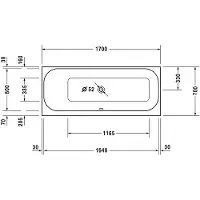 Duravit Happy D.2 vasca da bagno 170 x 70 x 48 cm versione da incasso, RS sinistra, bianco, 700310000000000