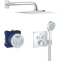 GROHE Sistema doccia UP. GrohthermSmartControl 34742 forma angolare con THM/KB/HB cromato