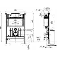 Villeroy & Boch ViConnect bâti-support pour WC en construction sèche, bas, hauteur de construction 820mm, 92247500, 92247500
