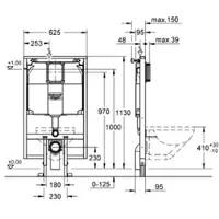 GROHE 38994000 Elemento WC Rapid SL 38994 Cassetta 80mm Larghezza elemento 0,62m
