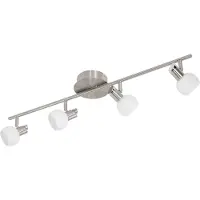 Eglo Sesto 2 faretti LED 4x 33W nichel opaco cromo vetro satinato laccato bianco