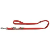 Hunter Adjustable Nylon V Leash Guinzagli per cani (Länge max. 200 cm - Breite 1,5 cm, rosso)