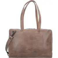 Plevier Pure Borsa a spalla Vera Pelle 43 cm Vano porta PC marrone