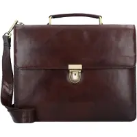 Leonhard heyden Cambridge Valigetta Vera Pelle 38 cm Vano porta PC marrone