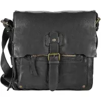 Harold's Submarine Borsa a tracolla Vera Pelle 24 cm nero