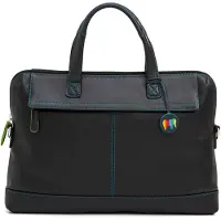 Mywalit Cartella Vera Pelle 40 cm Vano porta PC nero