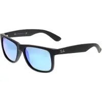 Ray-Ban - Occhiali da sole lifestyle - Justin Classic Matte Rubber Black Blue Mirror in Nylon - Nero