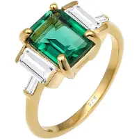 Elli PREMIUM Anello oro / verde / trasparente