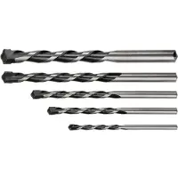 Graphite Punte per calcestruzzo , set di 5 punte in metallo duro, 4 x 75, 5 x 100, 6 x 100, 8 x120, 10 x 120 mm