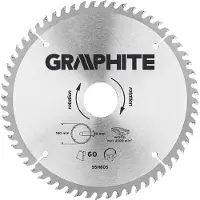 Graphite Lama circolare Widia 180 x 30 mm, 60 denti per il taglio di legno e materiali a base di legno come compensato, truciolato, MDF.