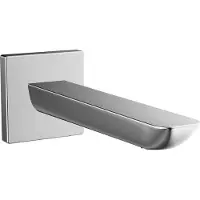 Hansa HANSALIGNA Bec déverseur pour baignoire, avec rosaces rondes et carrées, saillie : 180mm, chrome, 06822102, 06822102