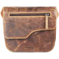 Greenland Montana Borsa a tracolla Vera Pelle 21 cm marrone
