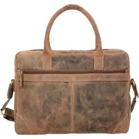 Greenburry Vintage Valigetta Vera Pelle 41 cm Vano porta PC marrone