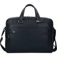 Piquadro Black Square Valigetta Vera Pelle 40 cm Vano porta PC nero