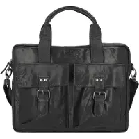 Pride And Soul Valigetta Vera Pelle 40 cm Vano porta PC nero