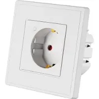 WOOX Presa a muro intelligente WLAN 16A controllabile con ALEXA GOOGLE APP a comando vocale ON - OFF, interruttore del ferro da stiro a distanza con il cellulare, bianco con piastra in vetro R4054