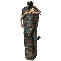 Cocoon MummyLiner Silk Sacco a pelo da viaggio (241 x 90/56 cm, nero/blu/grigio)