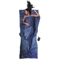 Cocoon TravelSheet Silk Sacco a pelo da viaggio (220 x 90 cm, blu)