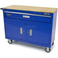 HBM carrello porta attrezzi mobile con banco da lavoro, 117 cm, blu