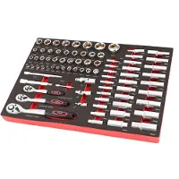HBM Set di bussole 80 pezzi ¼, 3/8 e 1/2 pollici con inserto in schiuma