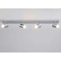 LINDBY Plafoniera da bagno Dejan, 85 cm, 4 luci, cromo, IP44