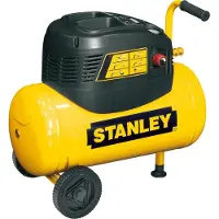 Stanley Compressor DN200/8/24 Compressore d'aria 8 Bar - 24L - 180L/min - Con maniglia e ruote - Senza olio - Giallo