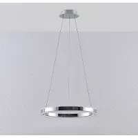 LUCANDE Lampada LED a sospensione Lyani, Ø 50 cm, cromo, dimmerabile