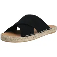 Espadrij l'originale Croisette Velour Sandali Uomo (45, nero/beige)