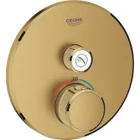 GROHE Thermostat Grohtherm SmartControl avec une vanne d'arrêt, rosette murale ronde, 29118GN0, 29118GN0
