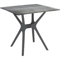 Merkloos Tavolo da giardino in plastica, forma quadrata, colore grigio scuro, dimensioni 80x80 cm, per uso esterno