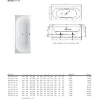 Bette BetteStarlet Baignoires rectangulaires, version encastrable, 2 places, 1500x800x420mm, 1210-000, 1210-000