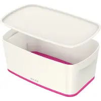 Esselte 5229-10-23 Contenitore MyBox piccolo - A5, con coperchio, ABS, bianco/rosa