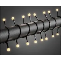Konstsmide - Globelichterkette a LED, diodi rotondi, 80 diodi bianco caldo, trasformatore per esterni da 24 V, cavo nero ; 3691-107