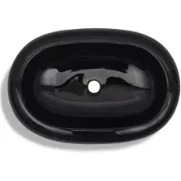 vidaXL Lavabo in Vetroceramica nero ovale