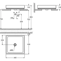 GROHE Vasca da appoggio CUBE KERAMIK senza foro per rubinetto e troppopieno 40 cm, 400 x 400 mm PureGuard/bianco alpino